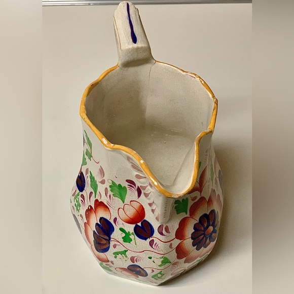 19th Century Antique Gaudy Welsh Grape Pattern Hand Painted Luster Pitcher Jug - Picture 8 of 16